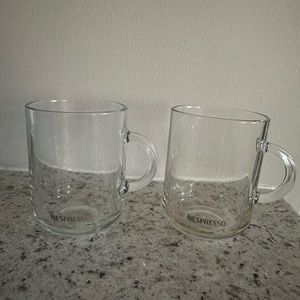 2 Nespresso Glass Mugs